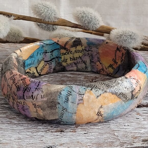 Handpainted Paper Mache Bangle - Picture 1 of 5